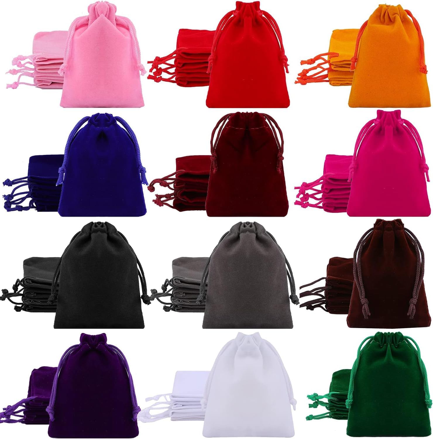 EXTRAPINS 24 Pcs Little Velvet Drawstring Bags,Small Velvet Jewelry Pouches,2.8''x3
