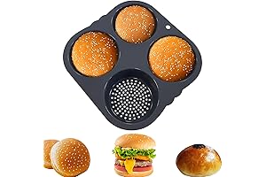Silicone Hamburger Bun Mold | 4-Cavity Non-Stick Pan