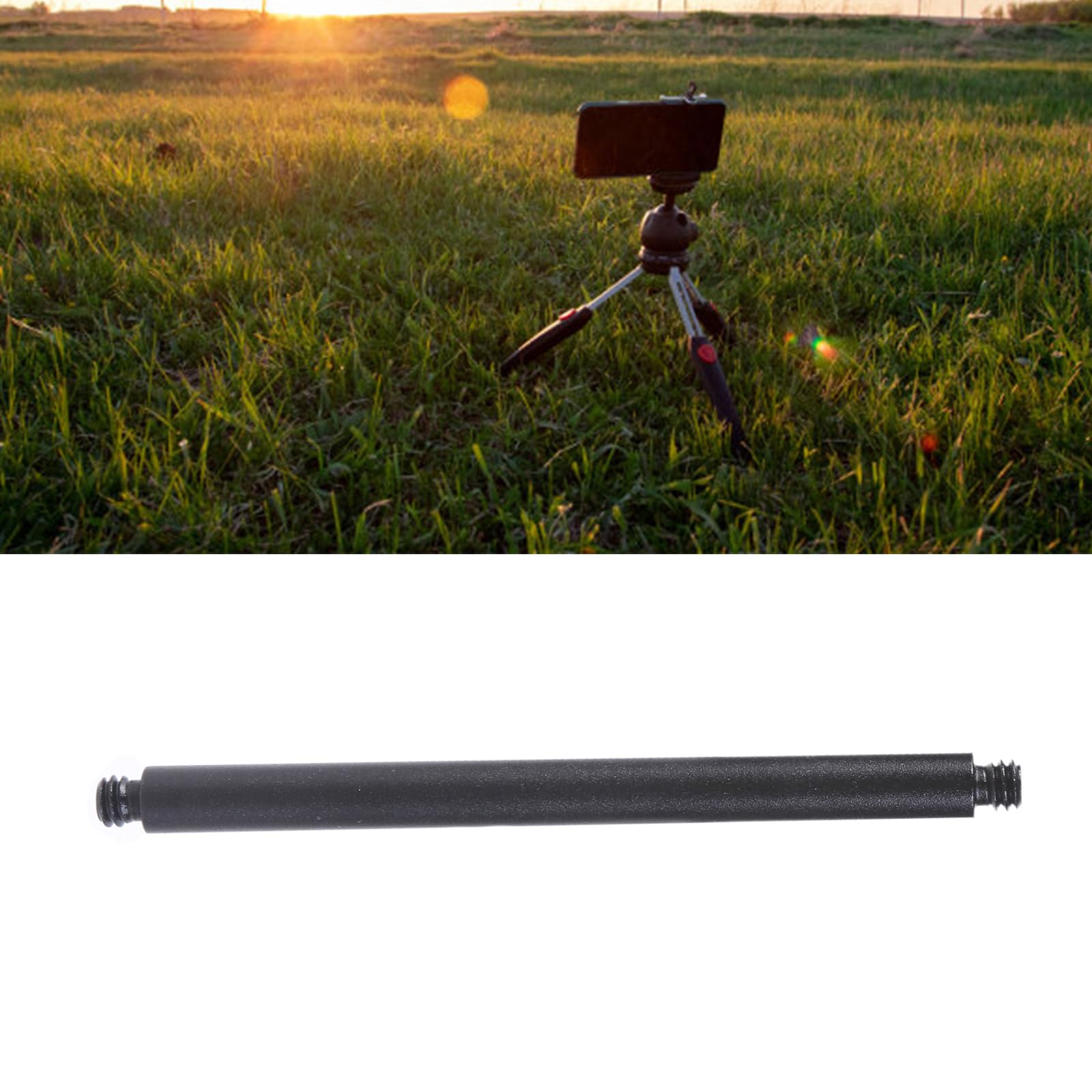 Asta Di Prolunga Filettata 1/4″ Maschio-maschio Per Fotocamera – 10 Cm, In Alluminio Nero, Per Treppiedi, Luci E Accessori - 3