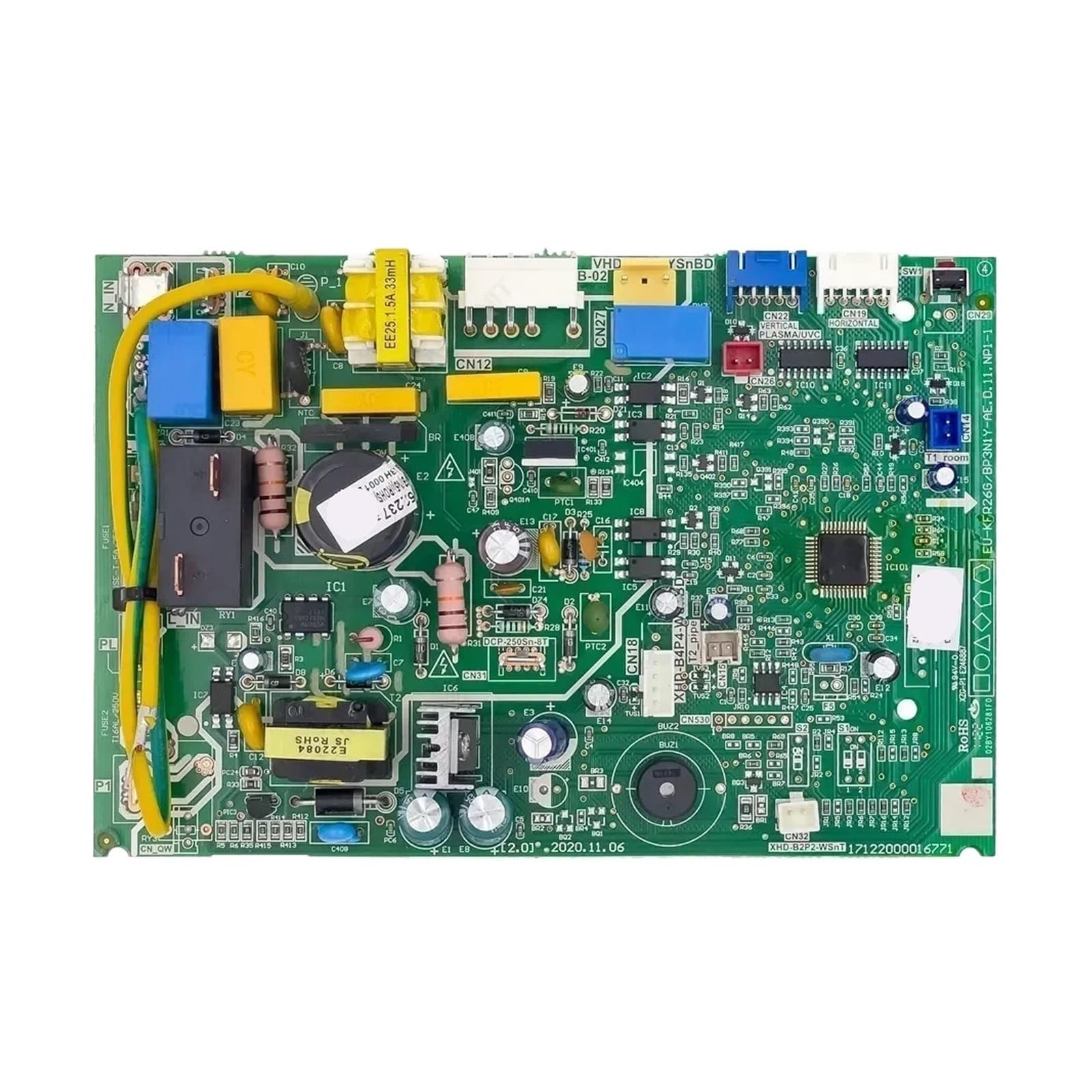 Compatible For Midea， Air Conditioner Indoor Unit Control Board EU-KFR26G/BP3N1Y-AE.D.11.NP1-1 PCB 17122000016771 Conditioning Parts(Type A)