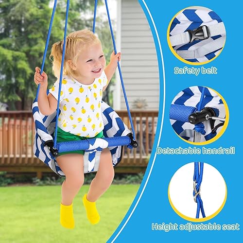 Miniatura 2 de Columpio y puente para niños pequeños con soporte, juego de columpios 4 en 1 para jugar al aire libre en interiores y exteriores, saltador para bebé