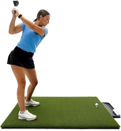 DURA-PRO Perfect Reaction - Tapete de golf de 4 x 5 pies tapete de césped prémium para interiores y exteriores para golpear y astillar tapete de
