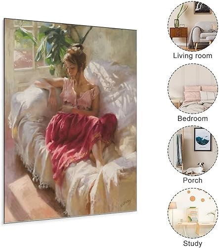 Miniatura 3 de Figurative Oil Painting Vicente Romero Redondo A Woman Lying on A Sofa Canvas Wall Art Prints for Wall Decor Room Decor Bedroom Decor Gifts