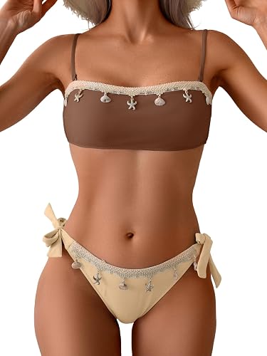 B2prity Two Piece Bikini Set Swimsuit for Women Adjustable Tie Back Customizable