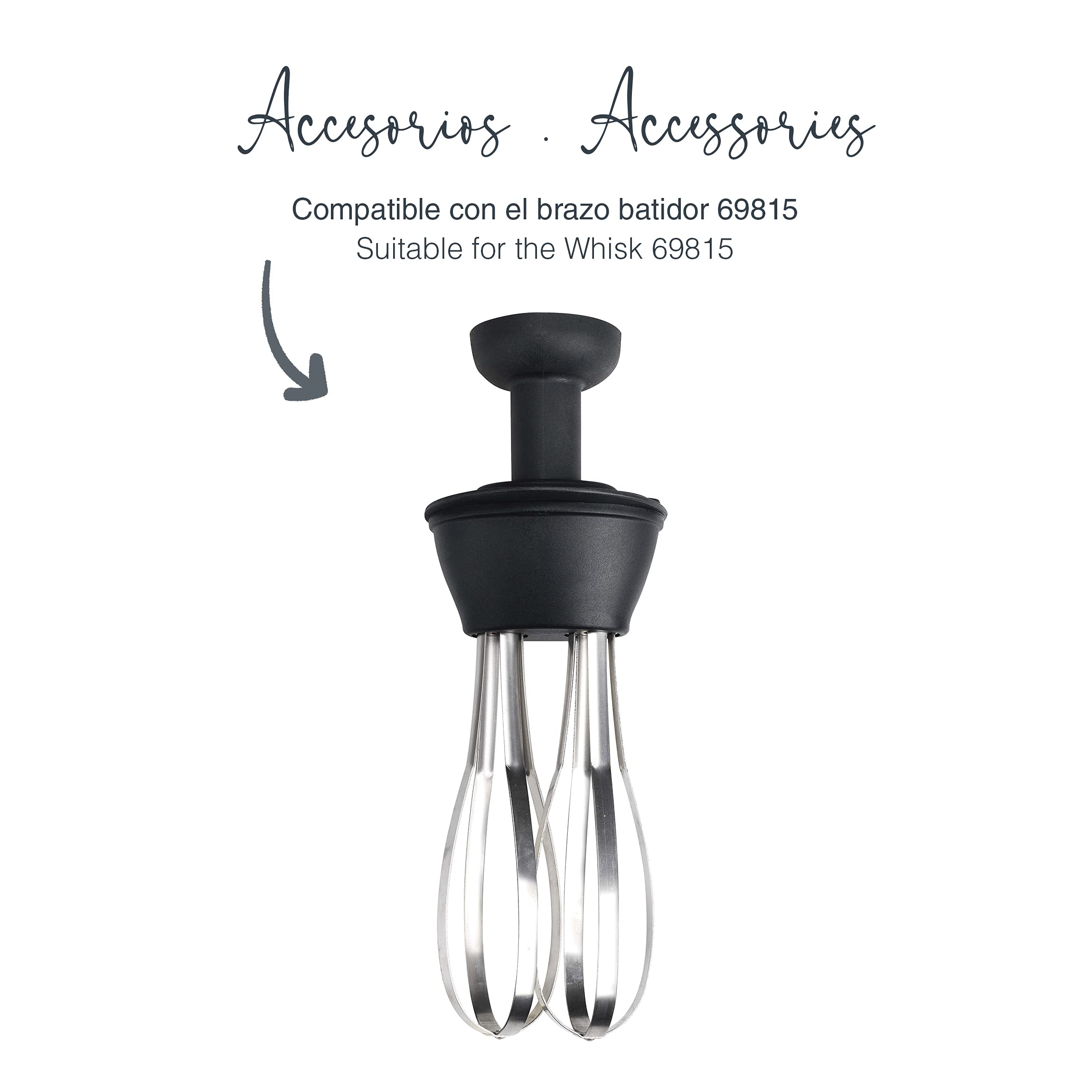 Lacor 69723 - Batidora de Mano Brisk, Trituradora Profesional, Brazos | En acero inoxidable, tritura y bate sin esfuerzo; agarre ergonómico, ideal para cocina profesional y uso diario en casa