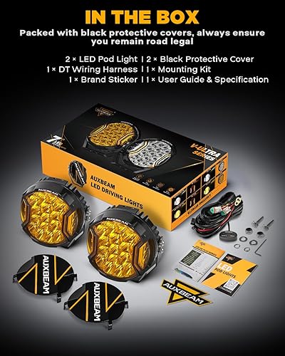 Miniatura 6 de Auxbeam Serie V-Ultra - Luces LED Todoterreno de 7" 226W con Disparador Lateral, Barra de Luz DRL Ámbar de 3 Modos, Cobertura de 270, Focos LED