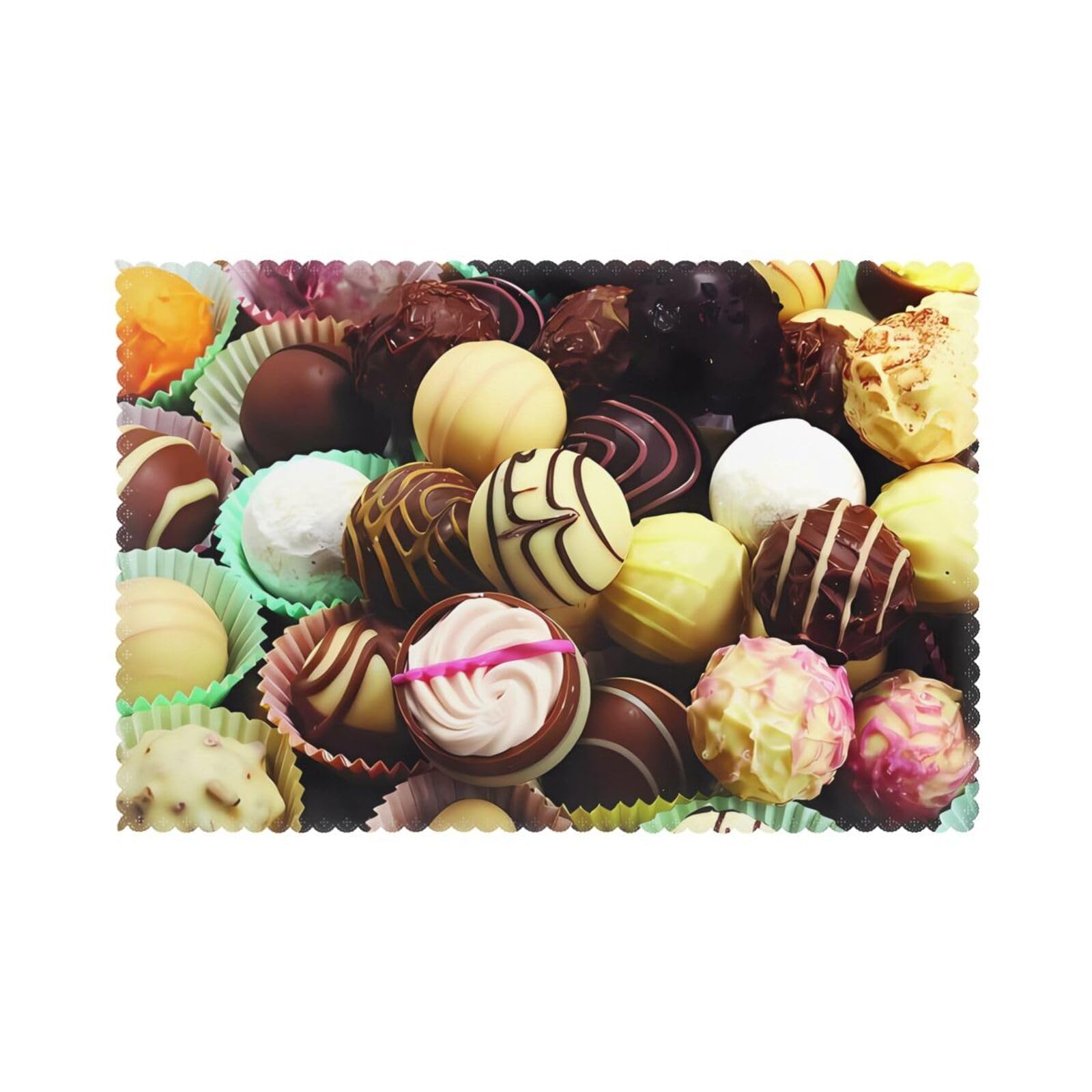 HJFCZH Chocolate Prints Placemats Set of 6 12x18in – A Great Housewarming Gift for a Warm & Stylish Home