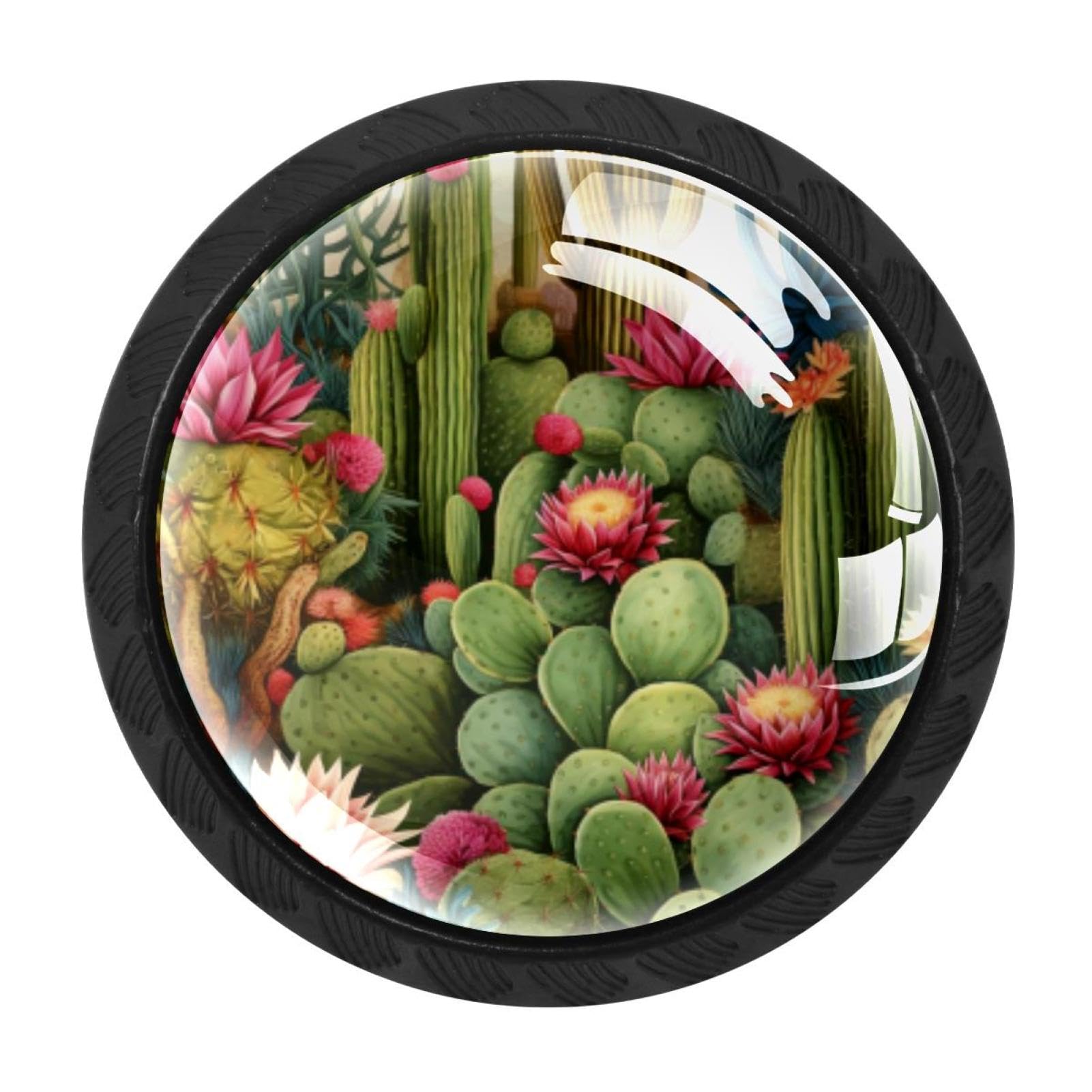 CHENZZZZ 4 Pieces Kitchen Cabinet Knobs Cactus Drawer Knobs Dresser Knobs Drawer Pulls Door Knobs Dresser Drawer Handles Knobs for Dresser Drawers