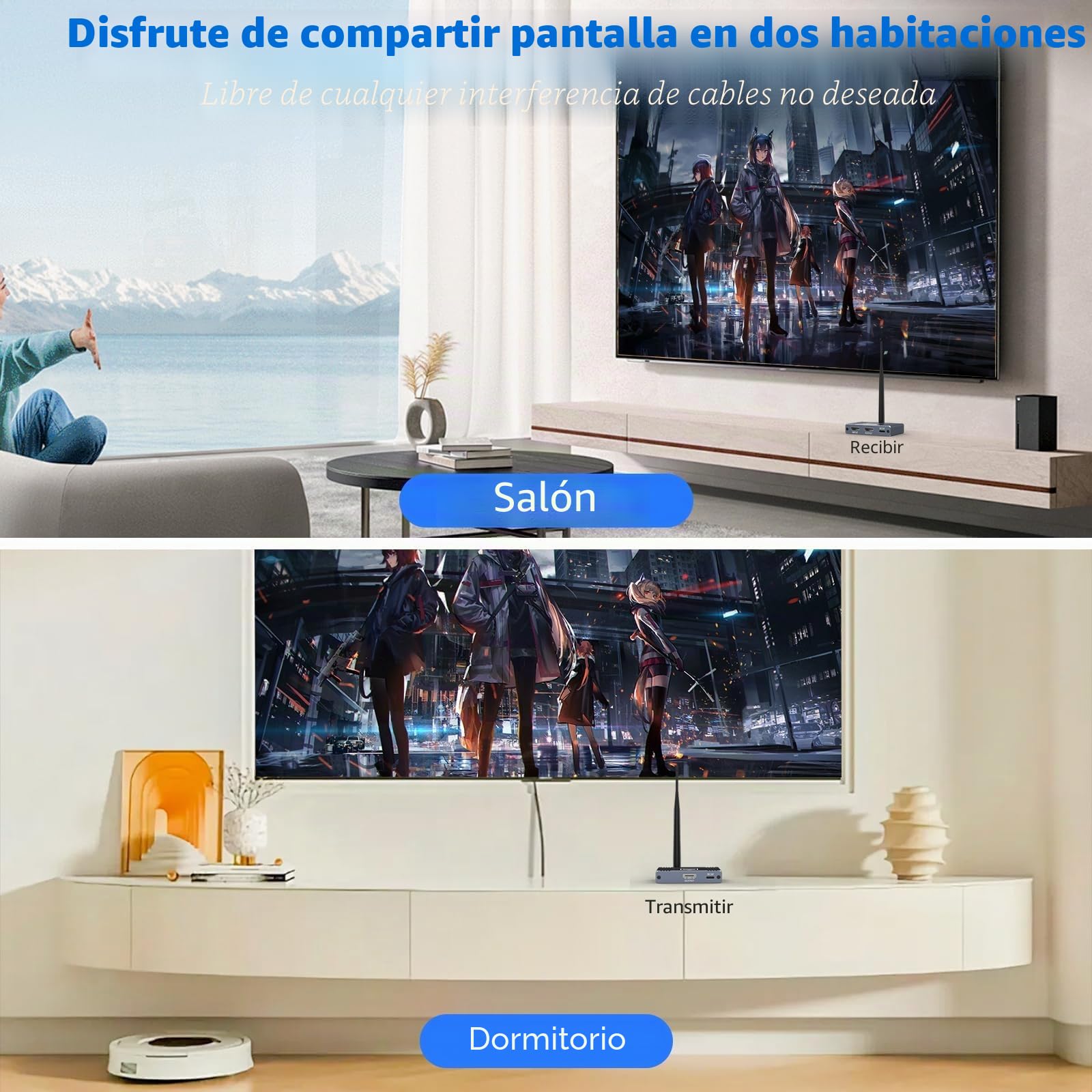 Transmisor y receptor HDMI inalámbrico, extensor USB-C a HDMI 656Ft/200M a 1080p @ 60Hz, para STB, portátil, cámara, PC, Netflix, YouTube, PS4/5 a TV, proyector