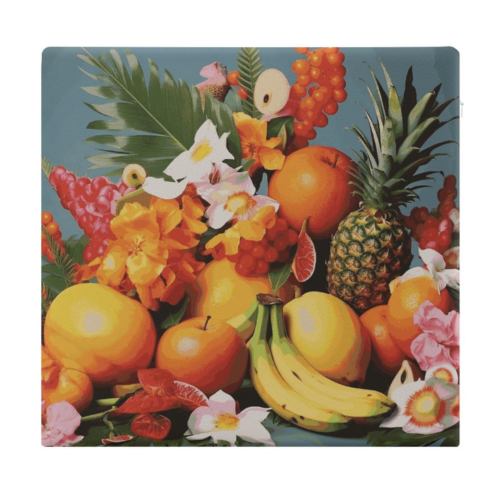 LDGSUPH Tropical Fruit and Flower Seat Cushion Office Chair Cushion Square Cushion Cushion Cushion Cushion Soft Floor Cushion Cozy Couch Cushion Support Memory Foam Chair Pad for Home Travel Car