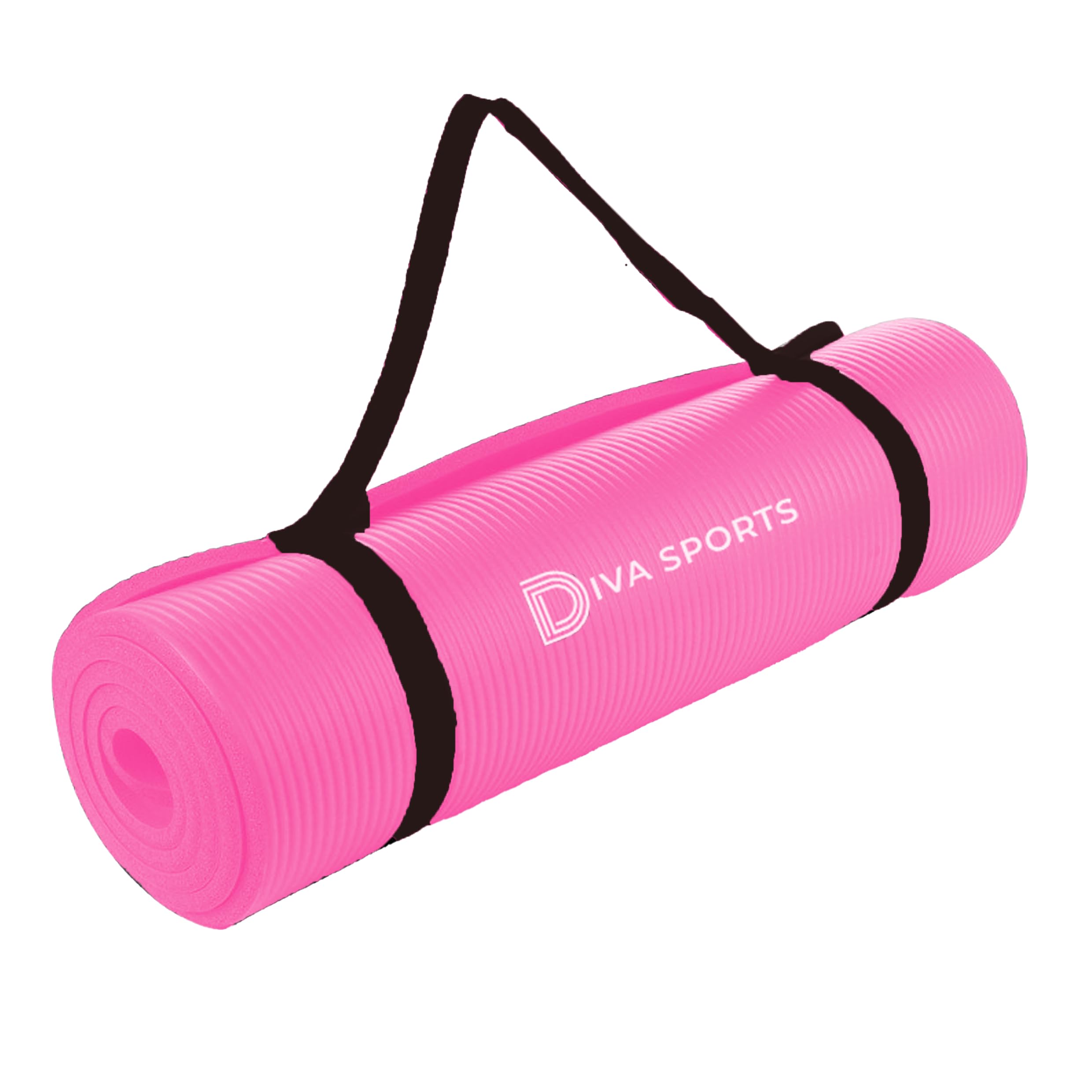Extra Thick Yoga Mat Non-Slip Pilates & Fitness Exercise Mat, Soft Cushioned Workout Mat with Carry Strap (Pink)