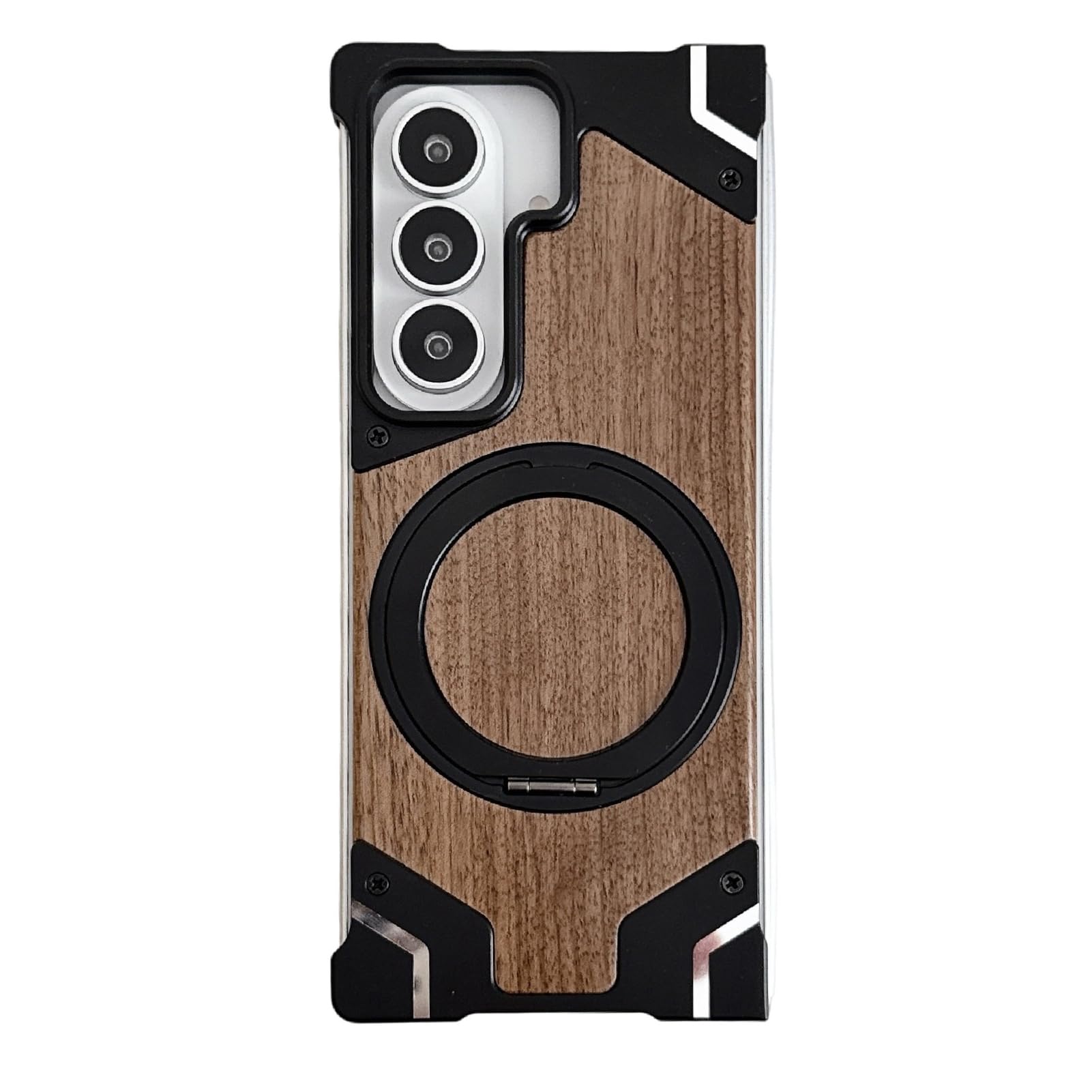 Magnetyczne etui do Samsung Galaxy Z Fold 8 Ultra, bez ramki drewniany tył