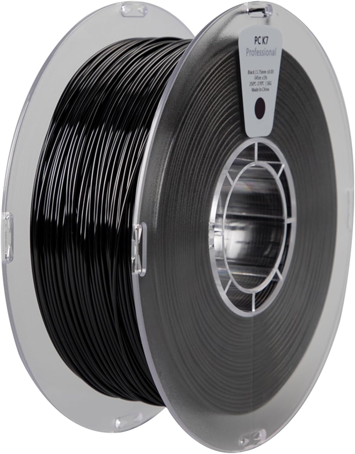 PC Polycarbonate Filament 1.75mm, 3D Printer Filament, Black Filament 1kg Spool, High Strength, High Toughness, Low Warpage