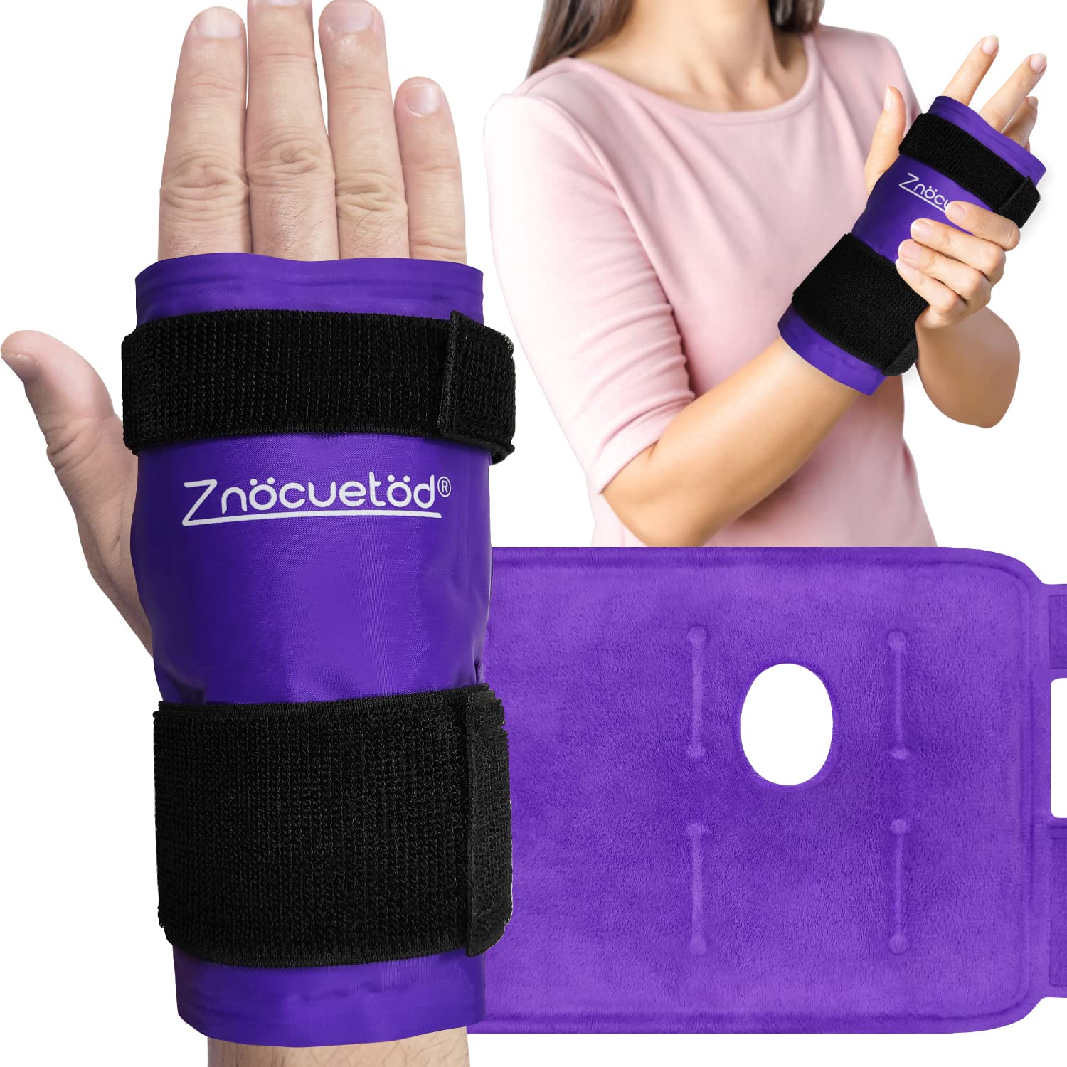 Wrist Hand Ice Pack Wrap-Reusable Gel Hot & Cold Therapy Ice Pack for Wrist Elbow Hand Pain Relief from Carpal Tunnel, Soreness,Rheumatoid Arthritis, Tendonitis,Swelling, Bruises & Sprains (1PACK)