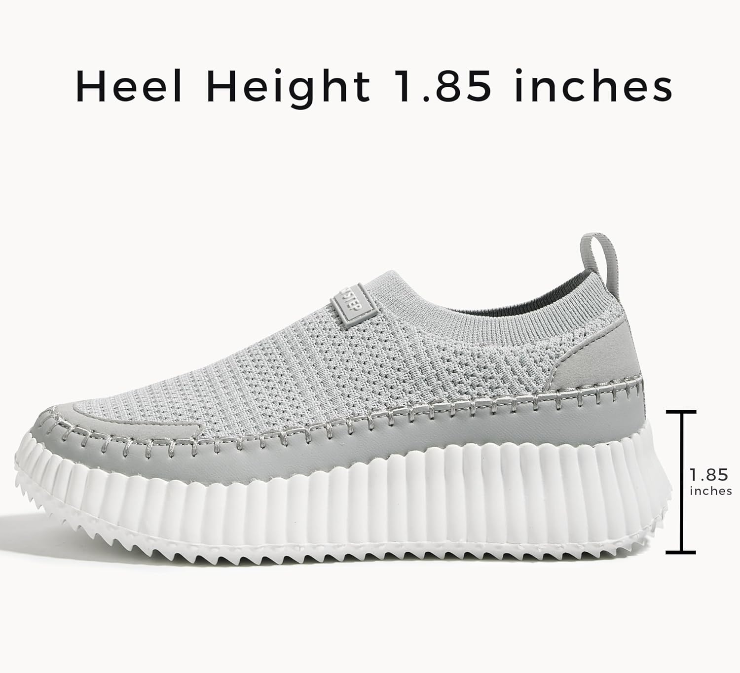 LUCKY STEP Platform Sneakers for Women Slip on Knit Chunky Fashion Casual Retro Braided Tennis Lightweight Walking Shoes - Image 3
