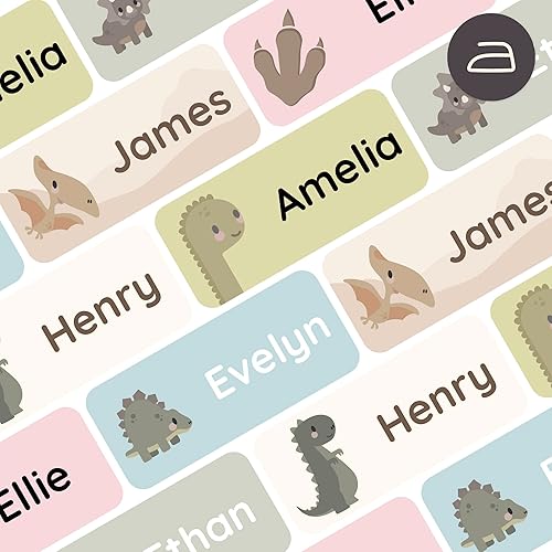 Miniatura 1 de Etiquetas termoadhesivas con nombre para ropa (120 unidades, 1.2 x 0.5 pulgadas) - Etiquetas personalizables para ropa, seguras para la ropa sucia y