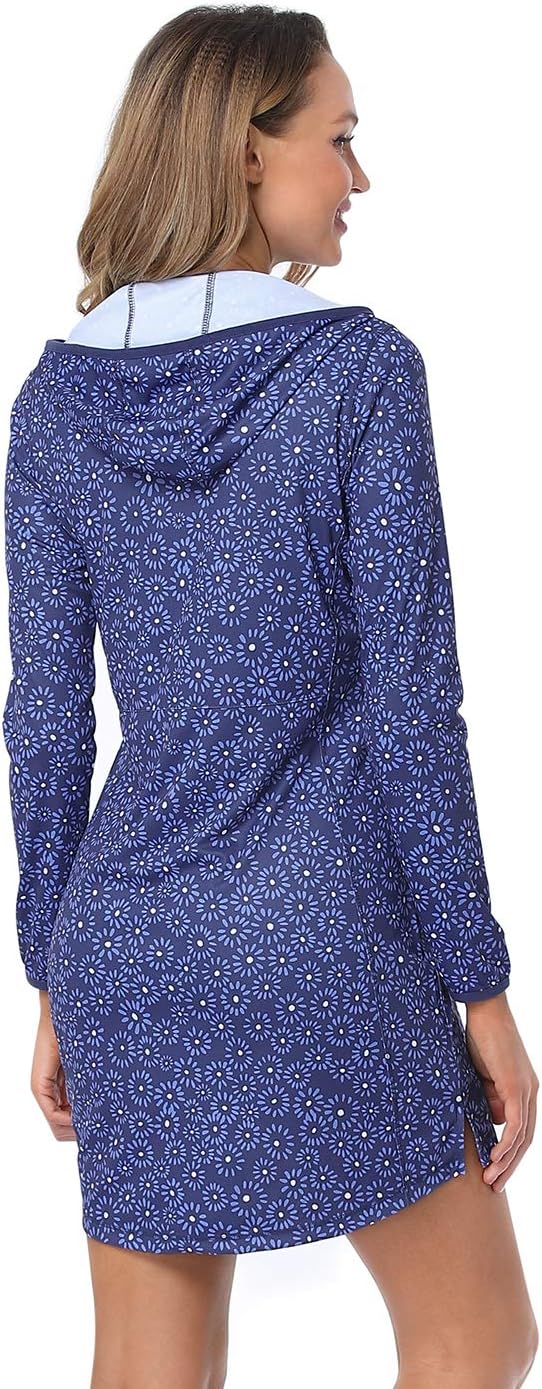 HDE Beach Coverups for Women UPF 50 Long Sleeve Swim Cover Up Dress with Hood Quick Dry Sun Protection Tunic with Pockets - Image 5