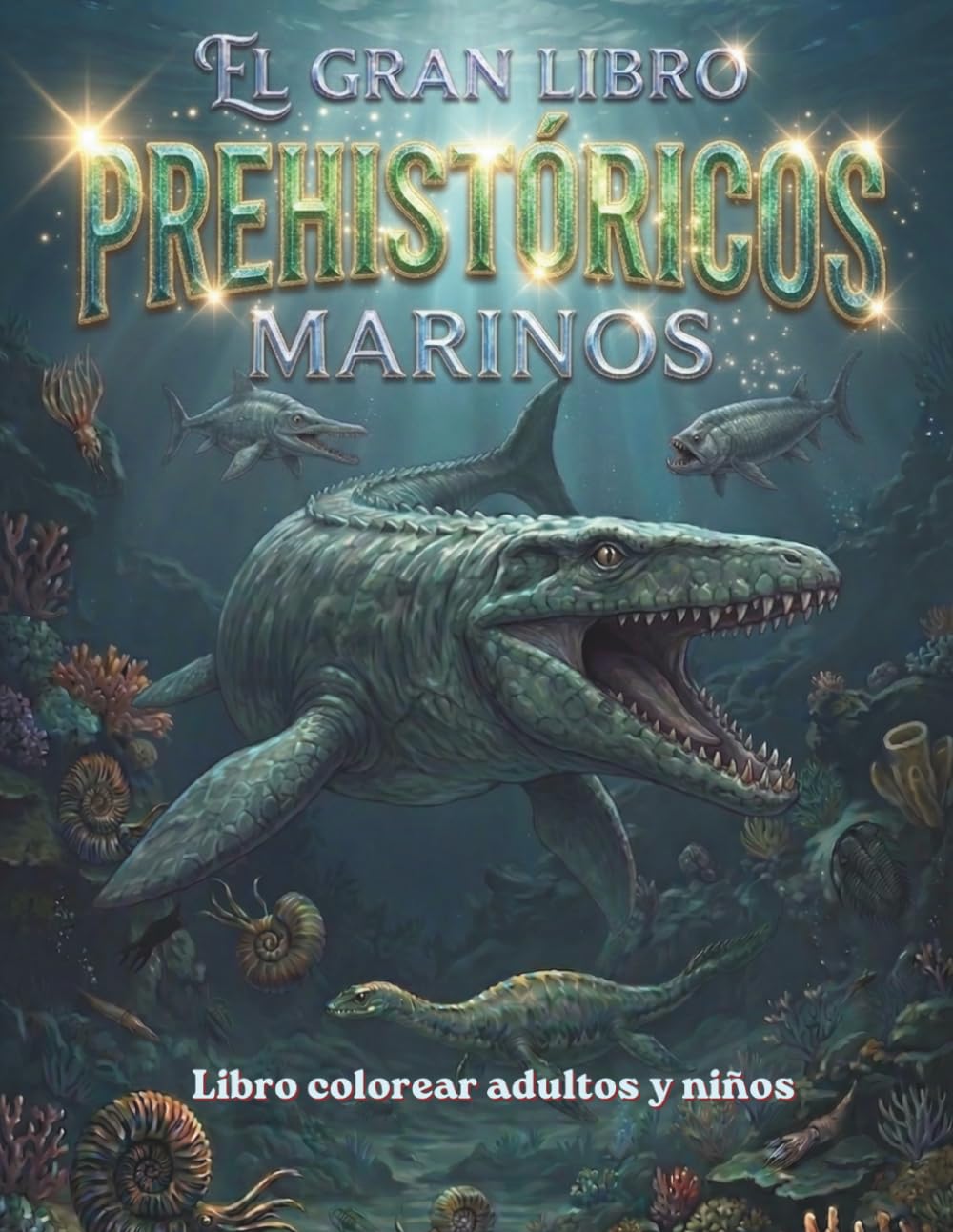 El Gran Libro PREHISTÓRICOS MARINOS - Monstruos del Mar Antiguo: Libro para colorear niños y adultos: Mosasaurios, Plesiosaurios y Criaturas Extintas del Océano · (Serie Prehistórica Juntos Editores)
