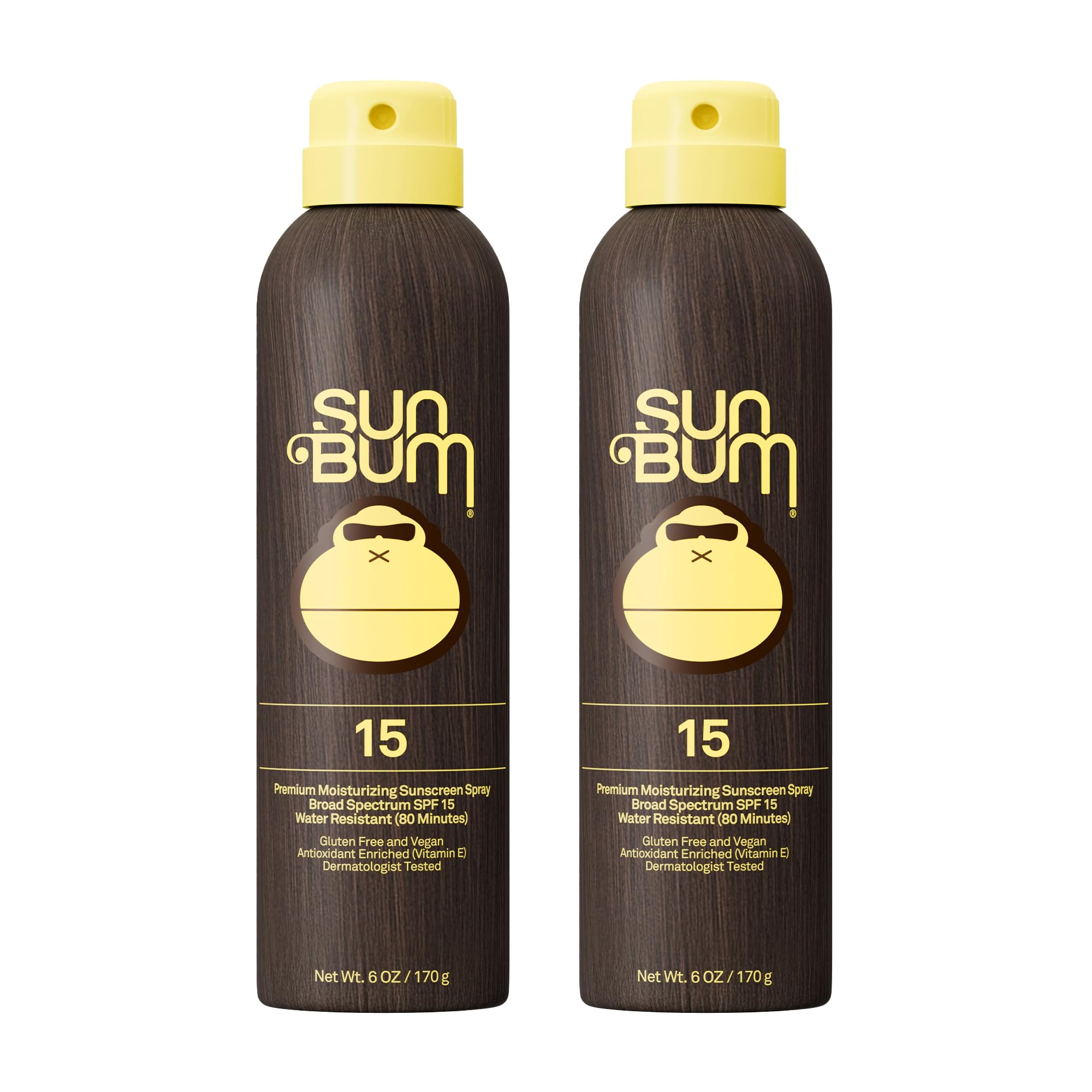 Sun Bum Original SPF 15 Broad Spectrum Body Sunscreen Spray - 6 oz (2-Pack) SPF 15 6 Ounce (Pack of 2)