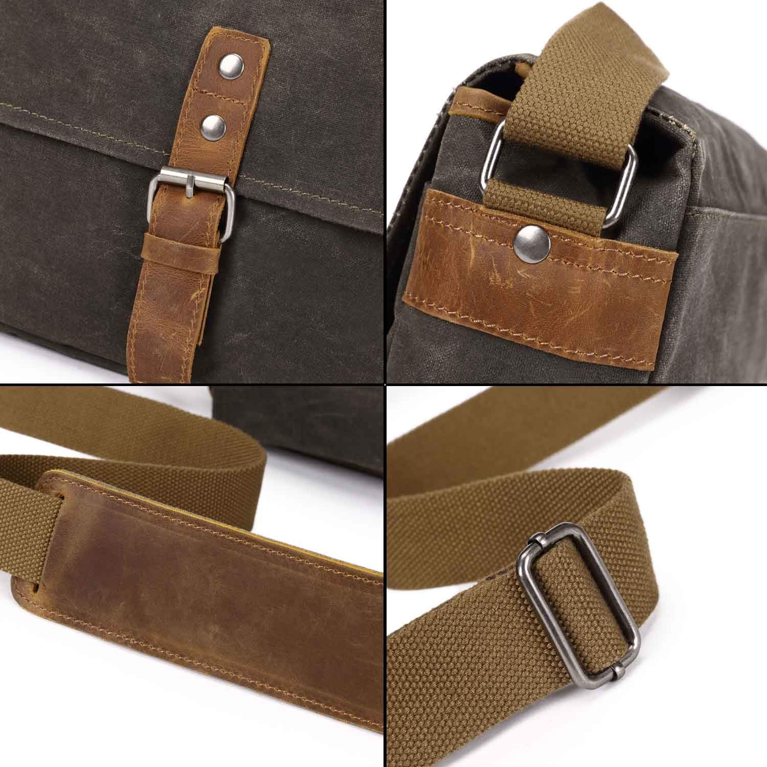 Neuleben Kameratasche Schultertasche mit abnehmbarem Kamerafach Vintage klein Umhängetasche Canvas für Damen/Herren