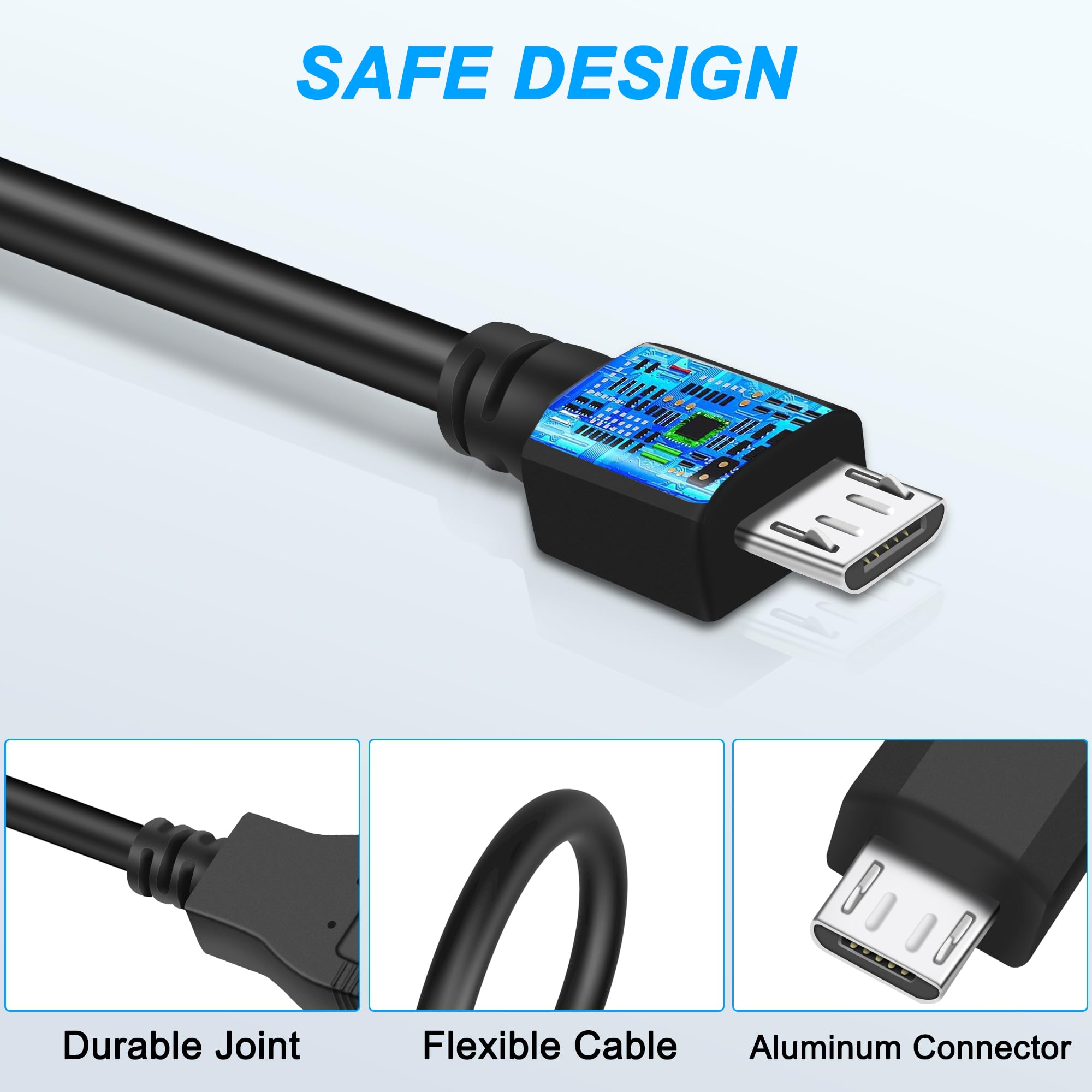 MEIRIYFA - Cable de carga para mando PS4, micro USB, alta velocidad, sincronización de datos, para PS4, PS4, Slim/Pro, PS Vita, Xbox One/One S, 1,5 m