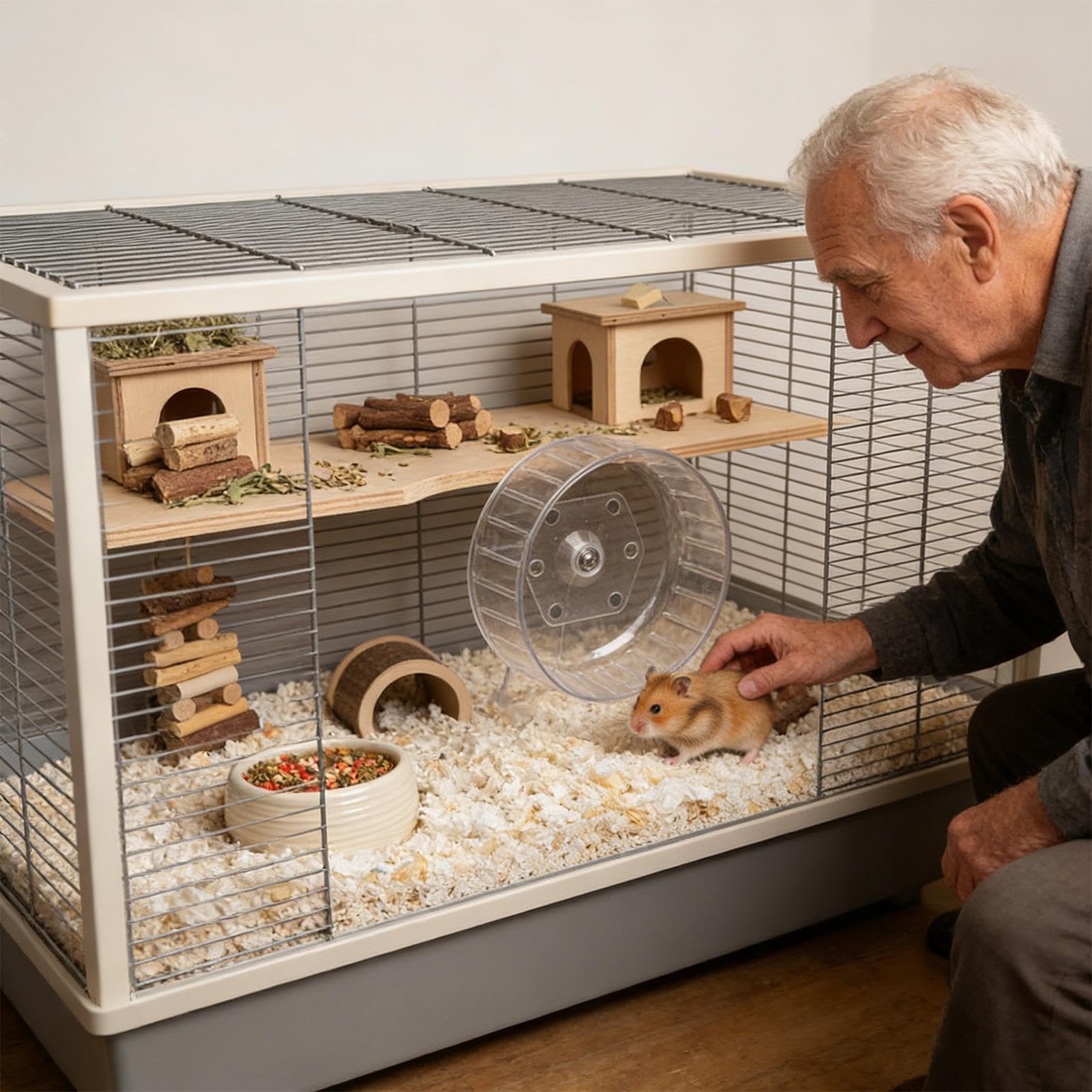 Ruota magnetica per esercizi per criceti, senza punta, per piccoli animali domestici, ideale per furetti, scoiattoli, cincillà, ricci e draghi barbuti, accessorio per gabbia stabile
