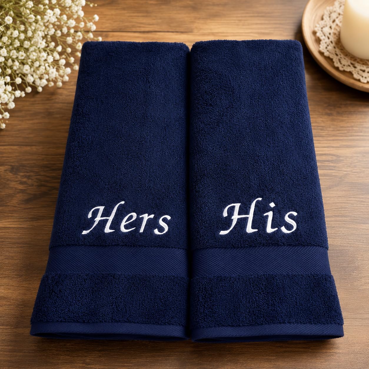 BOYFRIEND　タオル Amazon.co.jp: Liberty21 His & Hers 刺繍入りコットンバスタオル