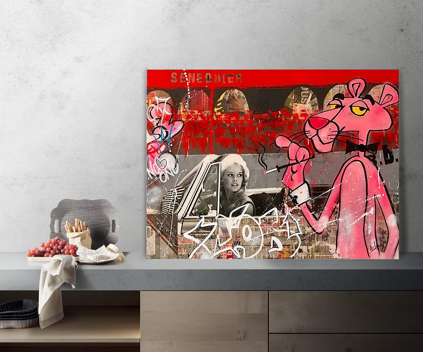Amazon.co.jp: レトロ モダン ストリートアート グラフィティ ピンク