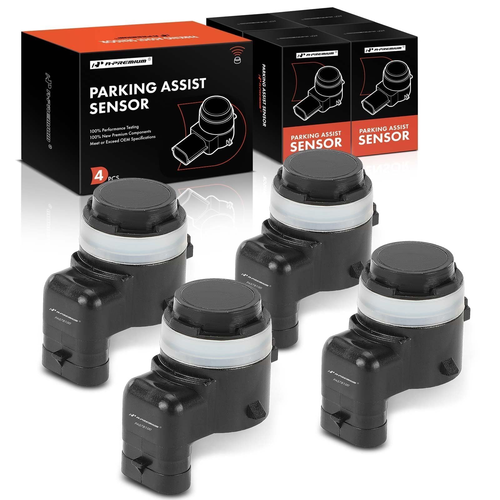 4-PC Reverse Backup Parking Assist Sensor Compatible with Select Ram, Jeep & Dodge Models - 1500/2500/3500 2019-2023, Wrangler 2018-2023, Gladiator 2020-2023, Durango 2023
