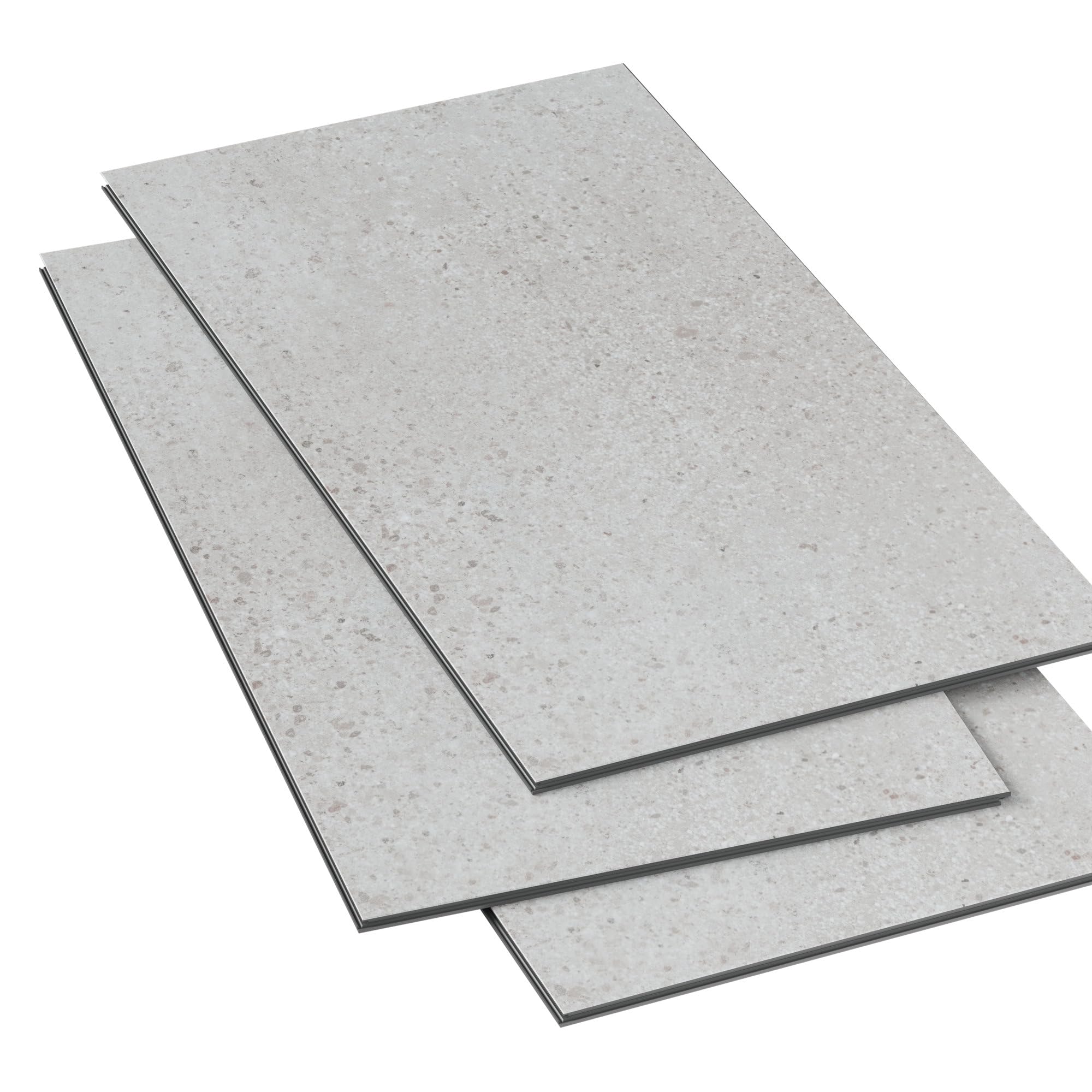 GoodHome Dalle PVC Clipsable Mambo 61 x 32 cm Granito Gris (Vendue au Carton, 12 Dalles)