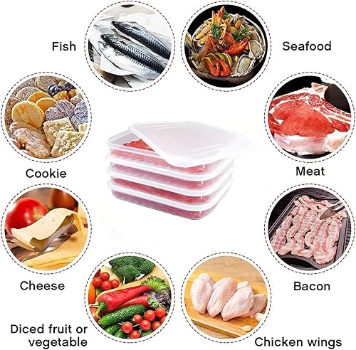 Miniatura 8 de wulikanhua Paquete de 2 recipientes de plástico para tocino con tapas herméticas, para carne de delicatessen, cortes fríos, ahorro de queso,