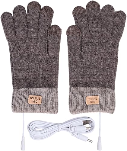 Guantes térmicos recargables USB, guantes calentadores de manos, guantes de invierno ligeros USB, guantes cálidos para pantalla táctil con
