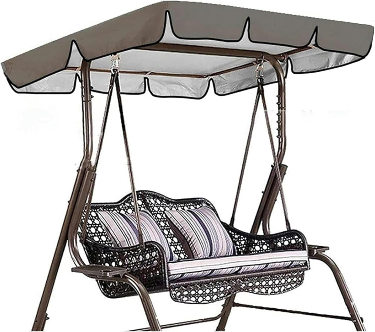 AMNOOL Swing Canopies Seat Cushion Cover Set Canopy for Swing Seat 210D Waterproof+Sun Shade Garden Swing Chair Canopy Top Cover for Outdoor-1