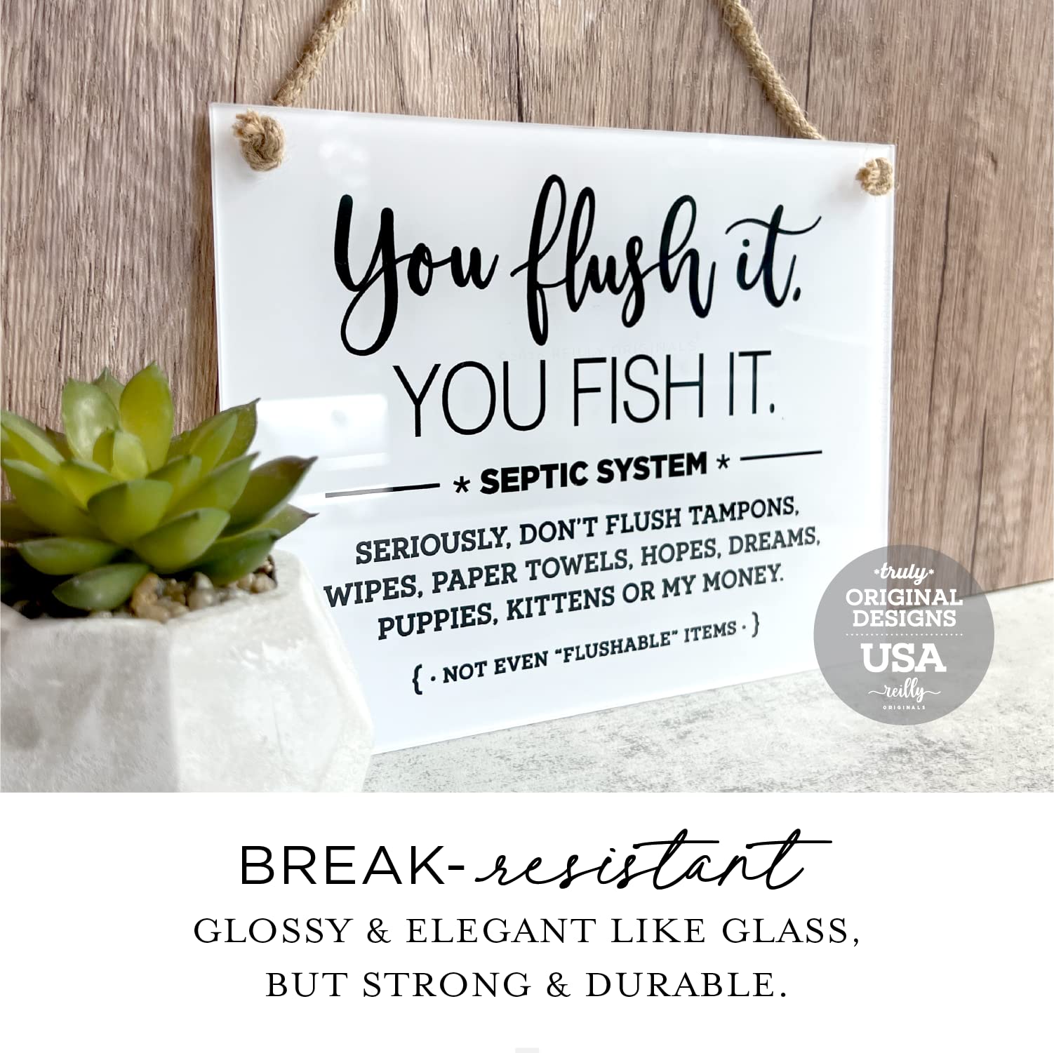 Snapklik.com : Reilly Originals 6x8 Inch You Flush It Fish It Septic ...