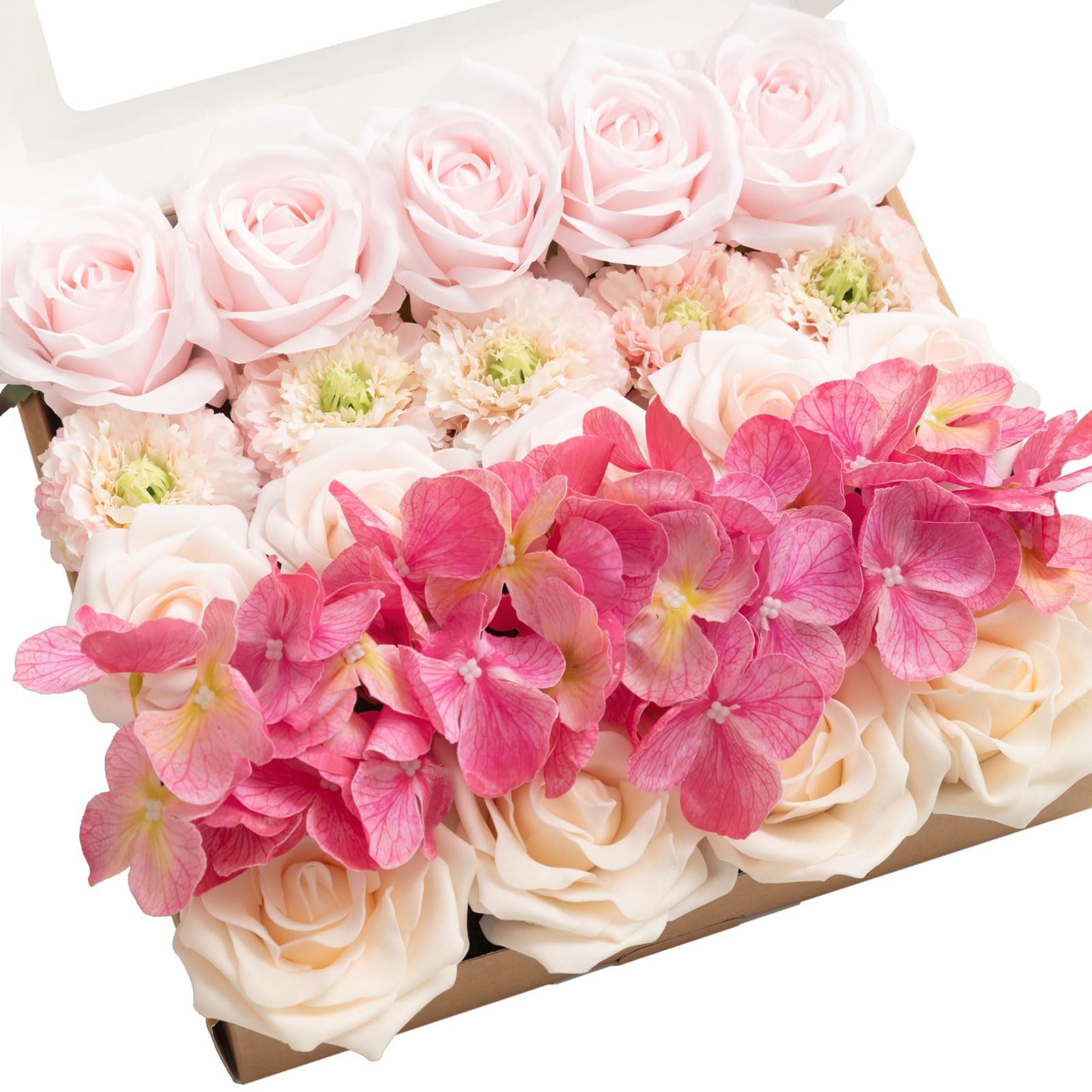 Ling's Moment Artificial Flowers - Orange & Dusty Rose -9