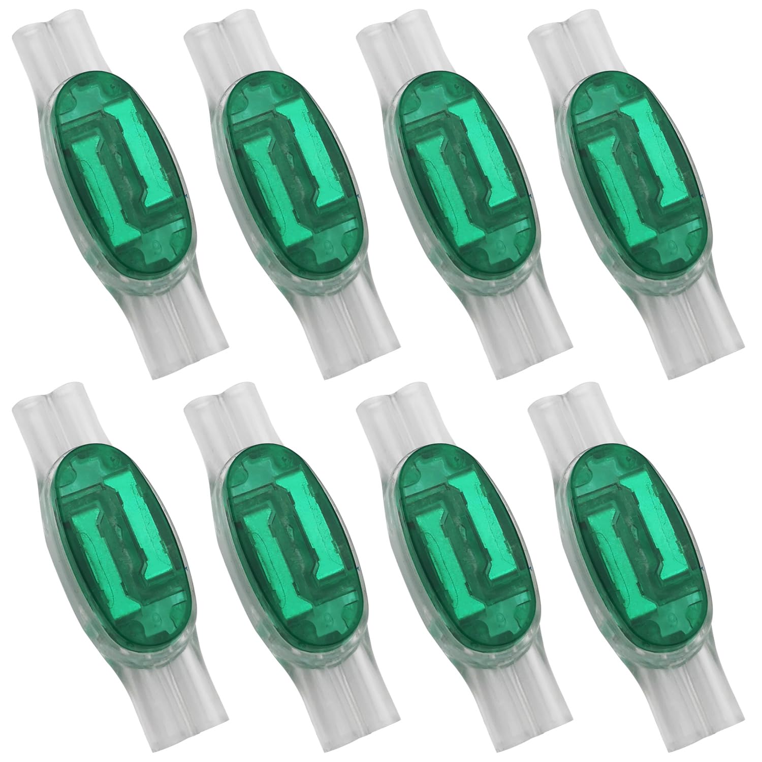U1B Wire connectors, 8 Pcs Telephone Crimps, CTRICALVER Button Telephone Wire Connectors, Wire Connectors with Sealing Gel Grease Filling, Telephone Cable Connectors (Green)