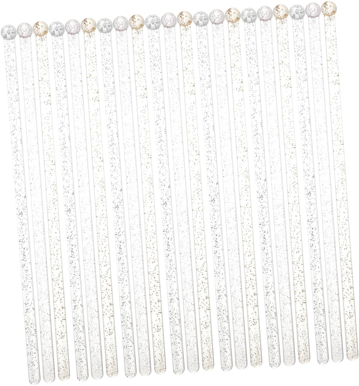 45pcs Crystal Cake Pop Sticks Cocktail Stirring Rods Reusable Gold Silver Rose Drink Swizzle Sticks for Coffee Bar Party Use