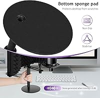 Vista 6 de Escudo de aislamiento de micrófono Rigych, escudo de micrófono a prueba de sonido de 3 paneles con soporte de micrófono y filtro pop, escudo