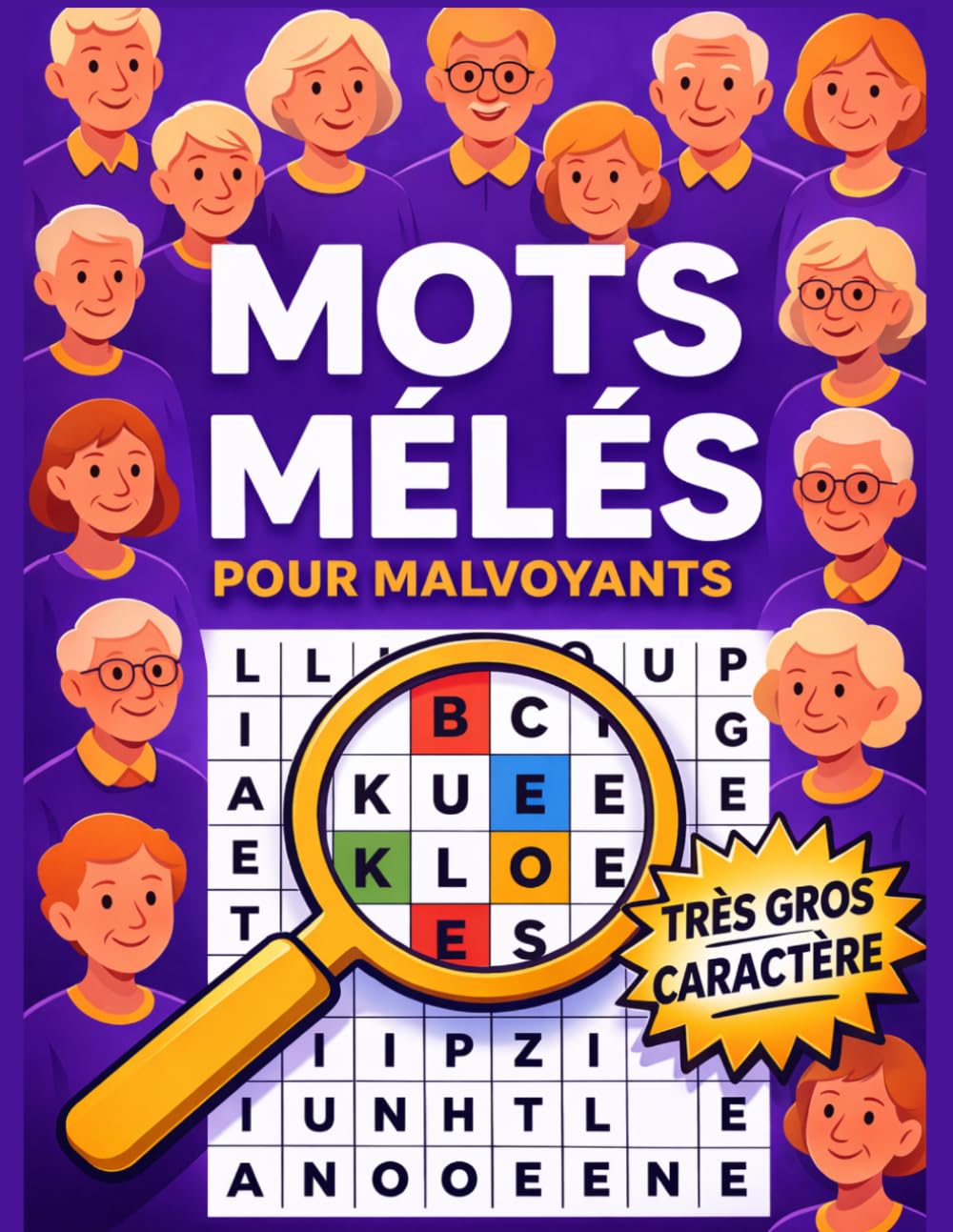 Mots Mêlés Malvoyants Très Gros Caractères XXL: Livre de puzzles géant à thèmes, adapté aux Adultes et Séniors (DMLA, Glaucome, Cataracte ou Problèmes ... d’activités cadeau pour malvoyant et seniors