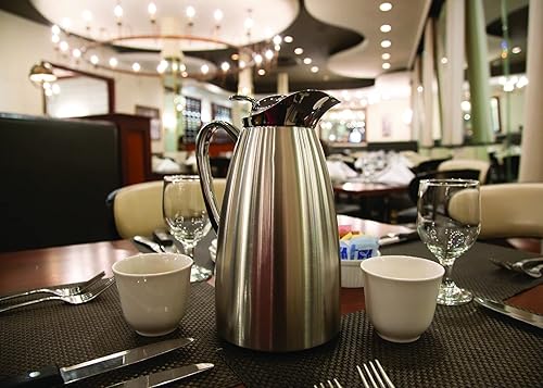 Miniatura 3 de Service Ideas CJZ1BS - Jarra con clase, aislada al vacío con forro de vidrio, 1 litro, 33.8 onzas, cepilladapulida