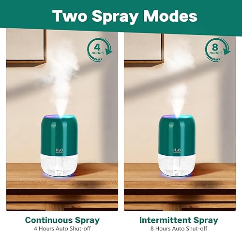 Miniatura 7 de Mini humidificadores para dormitorio, 6.8 fl oz, humidificadores de niebla fría para el hogar, guardería, plantas de interior, humidificador de