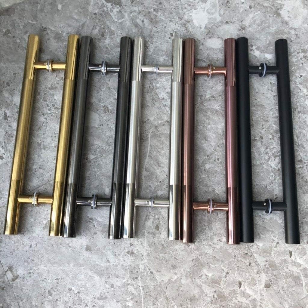 Door Handle Pull and Flush Set for Toilet Kitchen Office - Sliding Barn Replacement Hardware External Internal Both-Sided Door Knob bar Heavy Duty Polished Chrome Finish