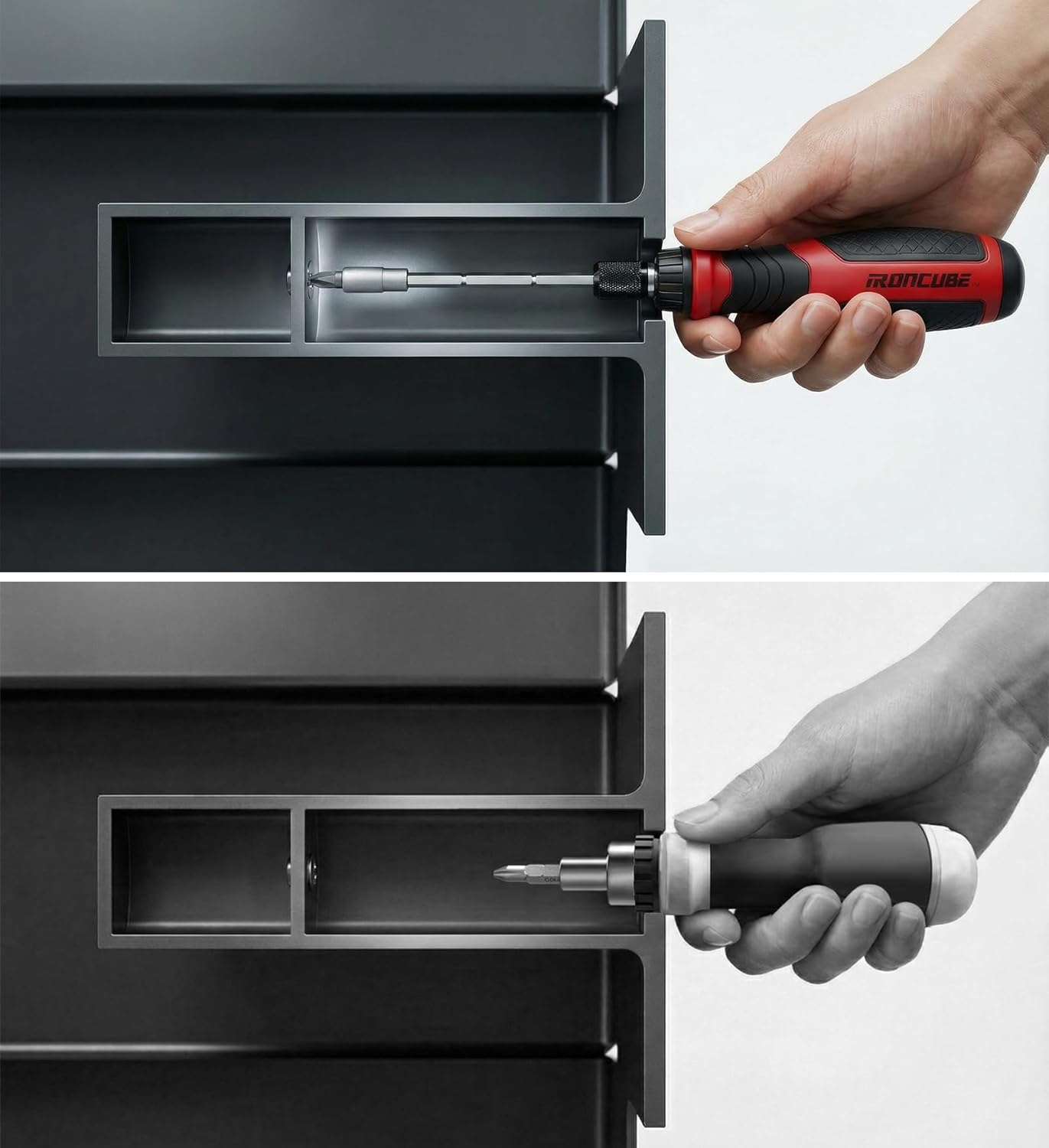 IRONCUBE 21 in 1 Multibit Screwdriver Set, Ratchet Screwdriver Tool, All in One Portable Tool Kit for Daily Repairs, Extra Long Screwdriver with Torx, Flat Head, Phillips, Hex, Square