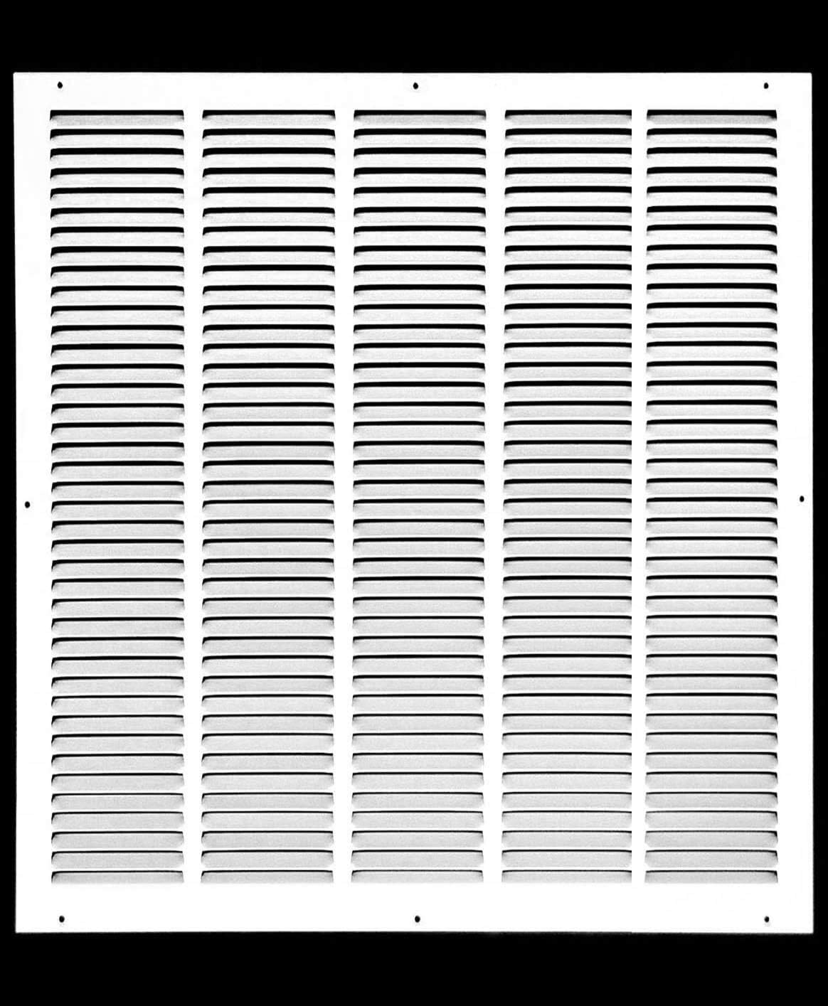 14'' x 8'' [Duct Opening] Flat Stamped Steel Return Air Grille by - Sidewall and Ceiling - HVAC Premium Vent Duct Cover - White [Overall Dimensions: 15.75''w X 9.75''h] — view 92