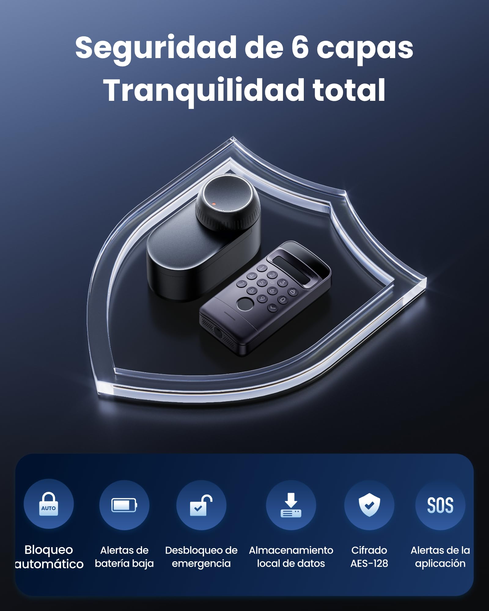 SwitchBot Cerradura Ultra Inteligente con Wi-Fi con Teclado Vision Pro, reconocimiento facial y de la palma en 3D, desbloqueo sin contacto, cilindros de perfil europeo, Matter, Alexa, Google e IFTTT