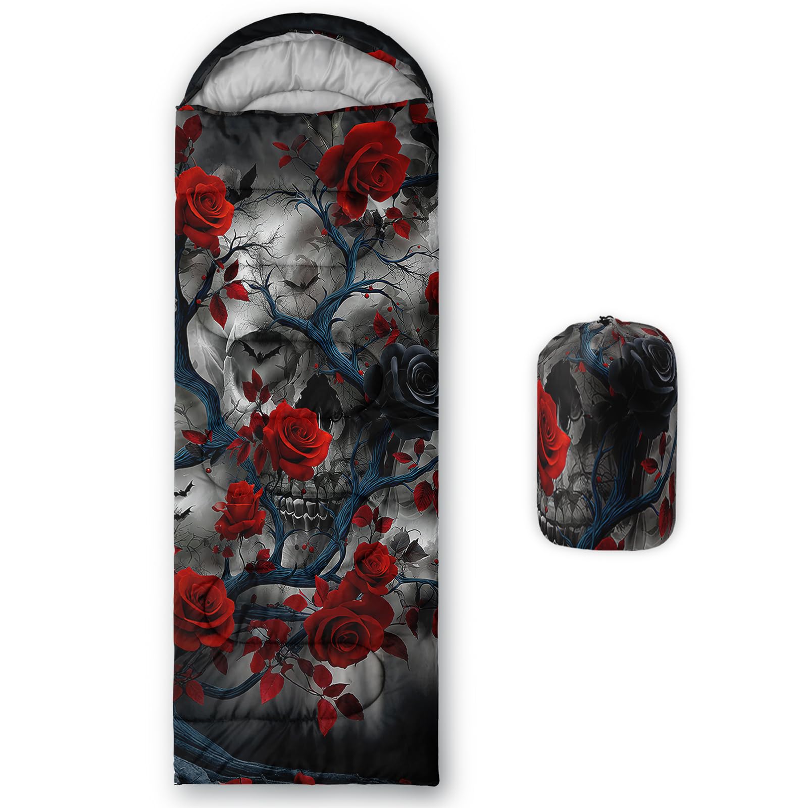 QOOMO Ball Flower Camping Sleeping Bags,3 Season Warm &amp; Cool Weather,Lightweight,Waterproof Sleeping Bags for Adults &amp; Kids,Traveling,and Outdoors,Camping Gear Equipment