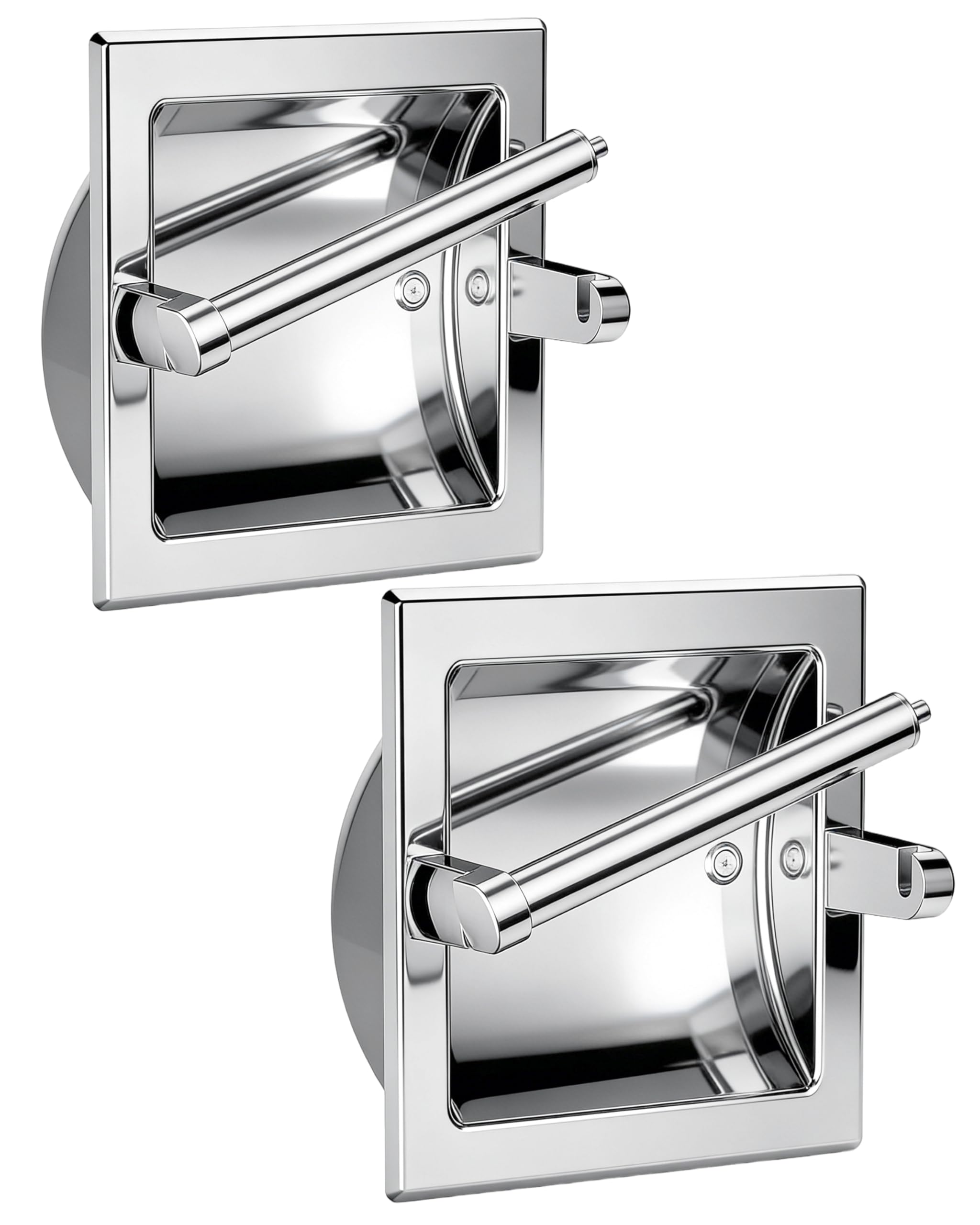 Recessed Toilet Paper Holder Wall Mount Brushed Nickel — Amazon image 14