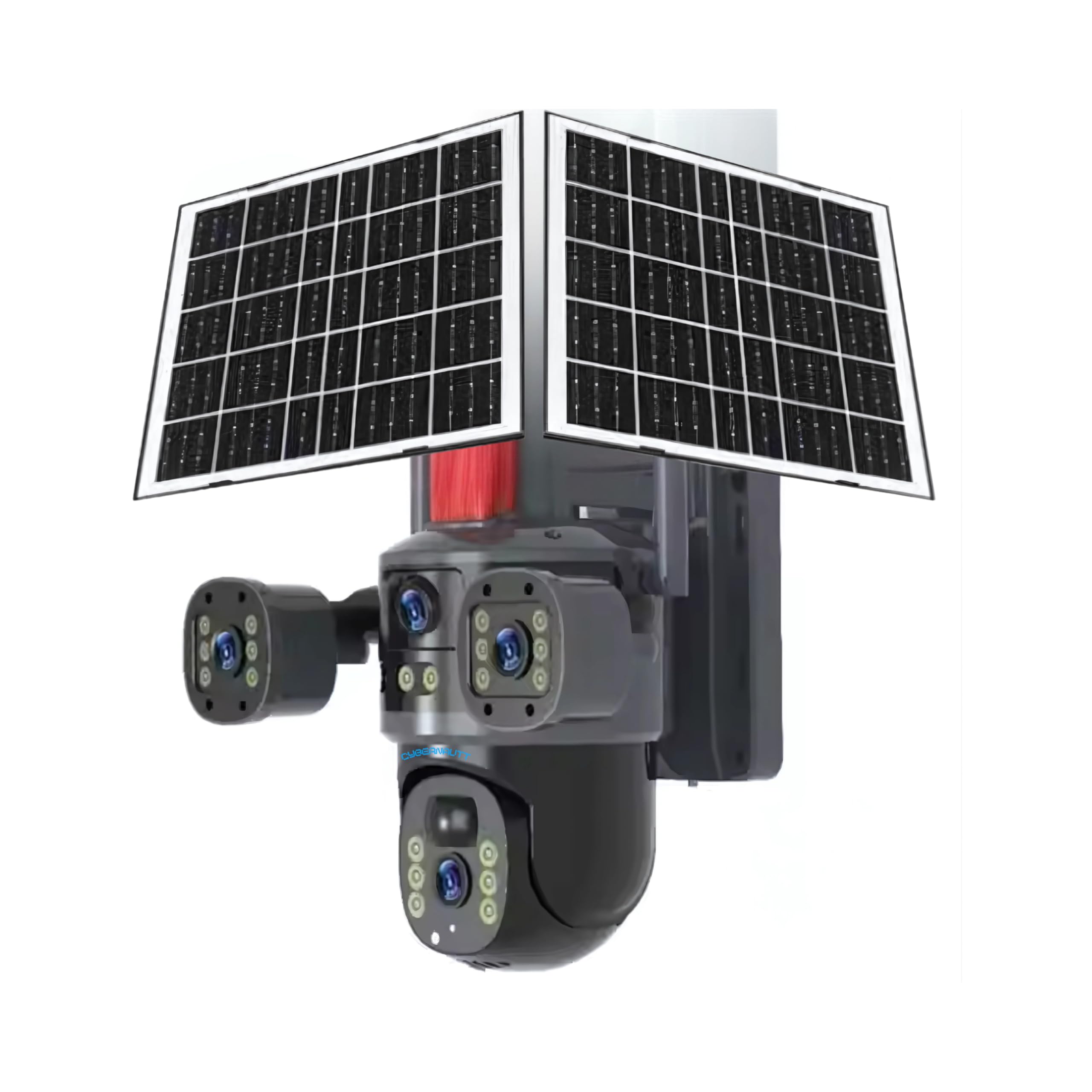 xuga x10u-s 12mp 3 lens ptz solar 4g sim outdoor cctv camera with 3 view | 360° | night vision | motion detection| siren alarm | 2 way audio | ip66 | user air-tel 4g sim