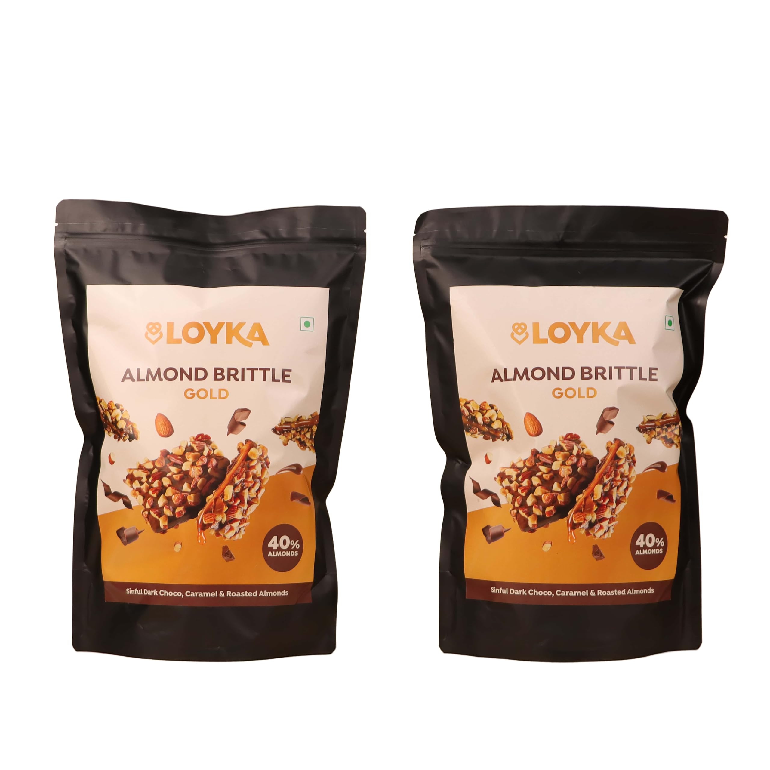 Loyka Almond Brittle Classic Choco Box - 2 packs x 500gm (1 kg) | Bulk Chocolate Pack | Return Gift - Friends, Family - Birthday, Wedding, Anniversary, Festival | 40% Roasted California Almonds