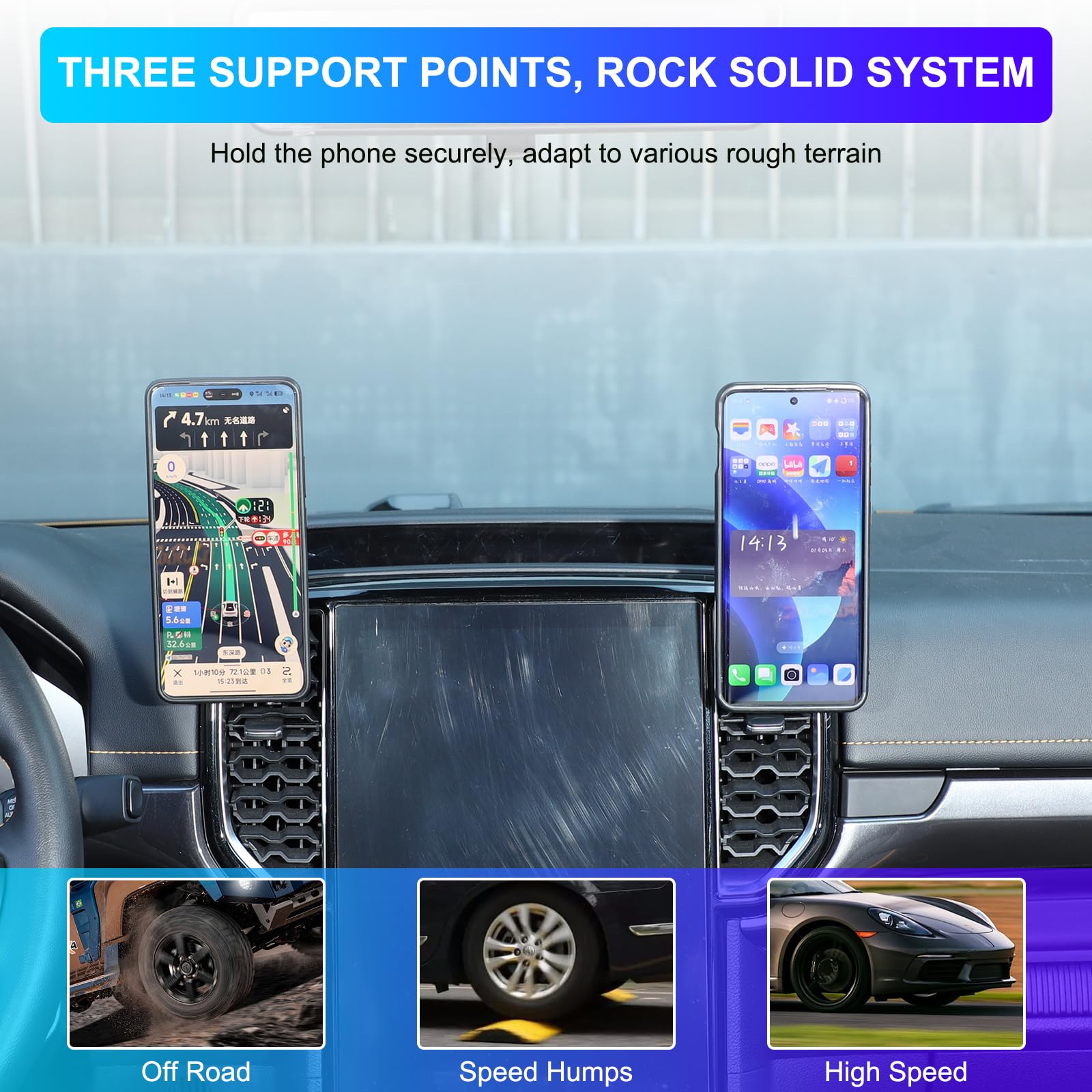 Supporto per cellulare compatibile con Ford Ranger (dal 2023) - Supporto magnetico per iPhone 17/16/15/14/13 Pro Max Plus e smartphone da 4-7 pollici